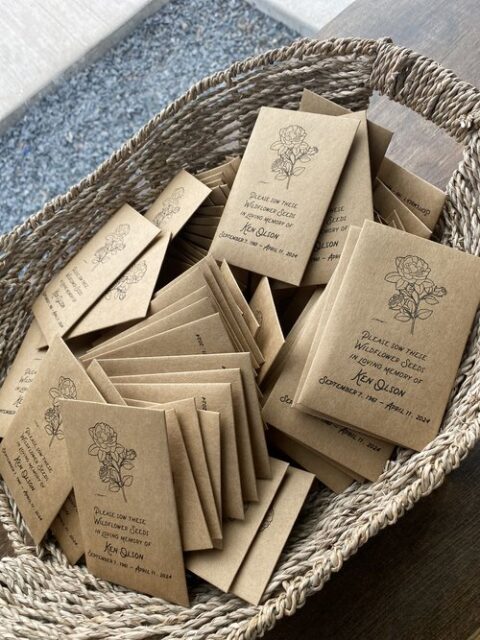 Seed packet mementos.