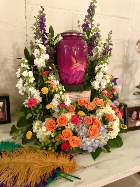 Urn surrounded by beauty